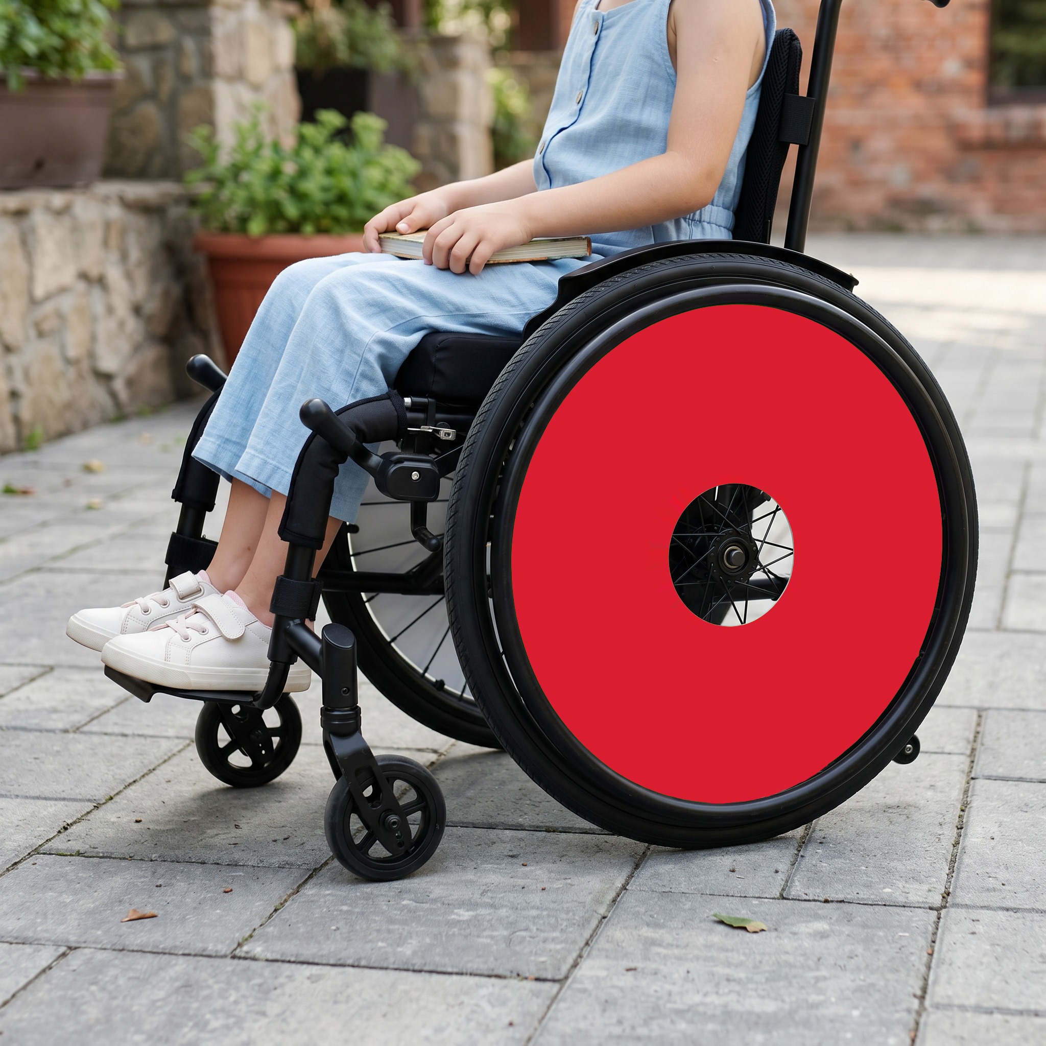 Rolstoel Spaakbeschermer Kleur Rood (Nr.103), per set van 2 stuks - Afbeelding 2