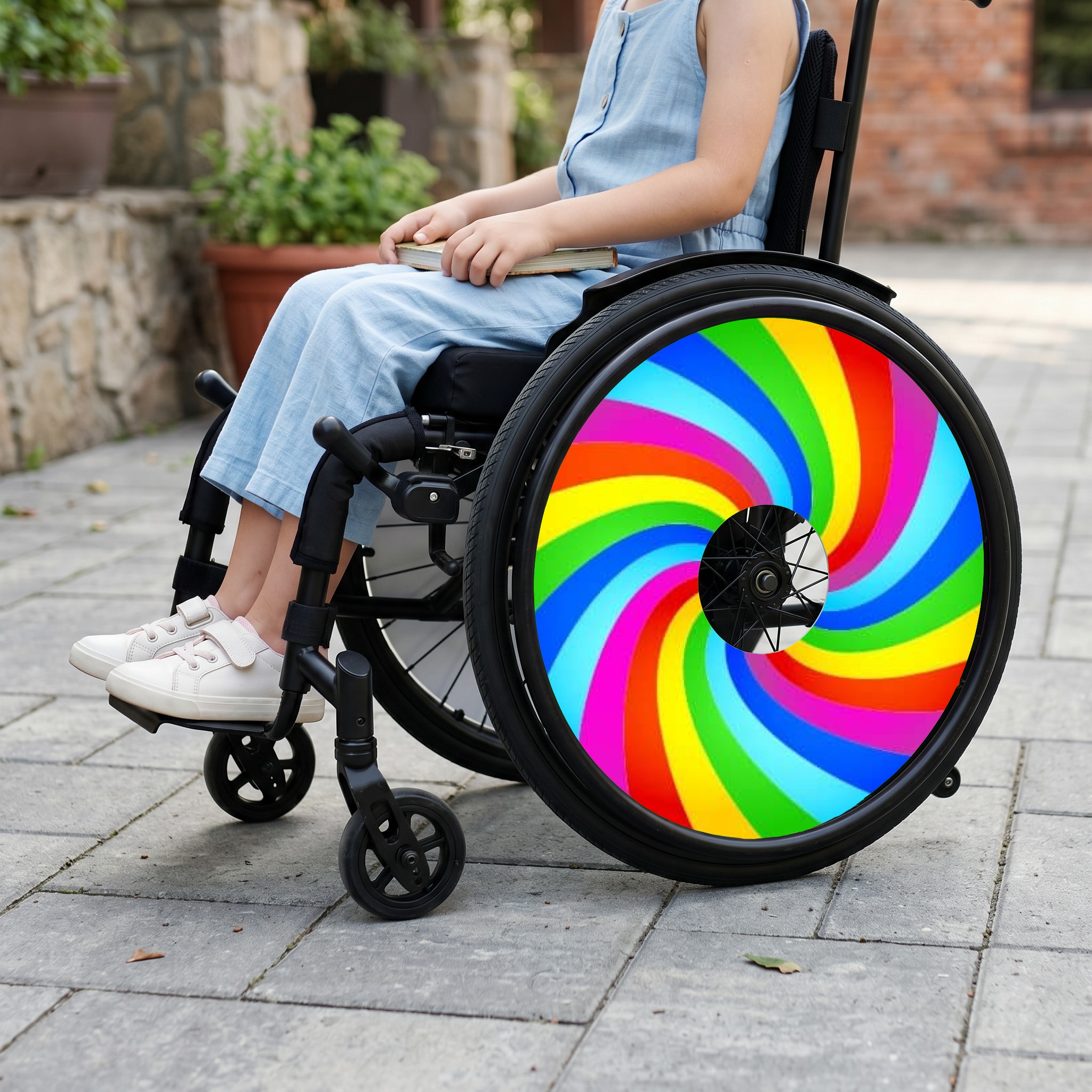 Rolstoel Spaakbeschermer Regenboog (Nr.3071), per set van 2 stuks - Afbeelding 2