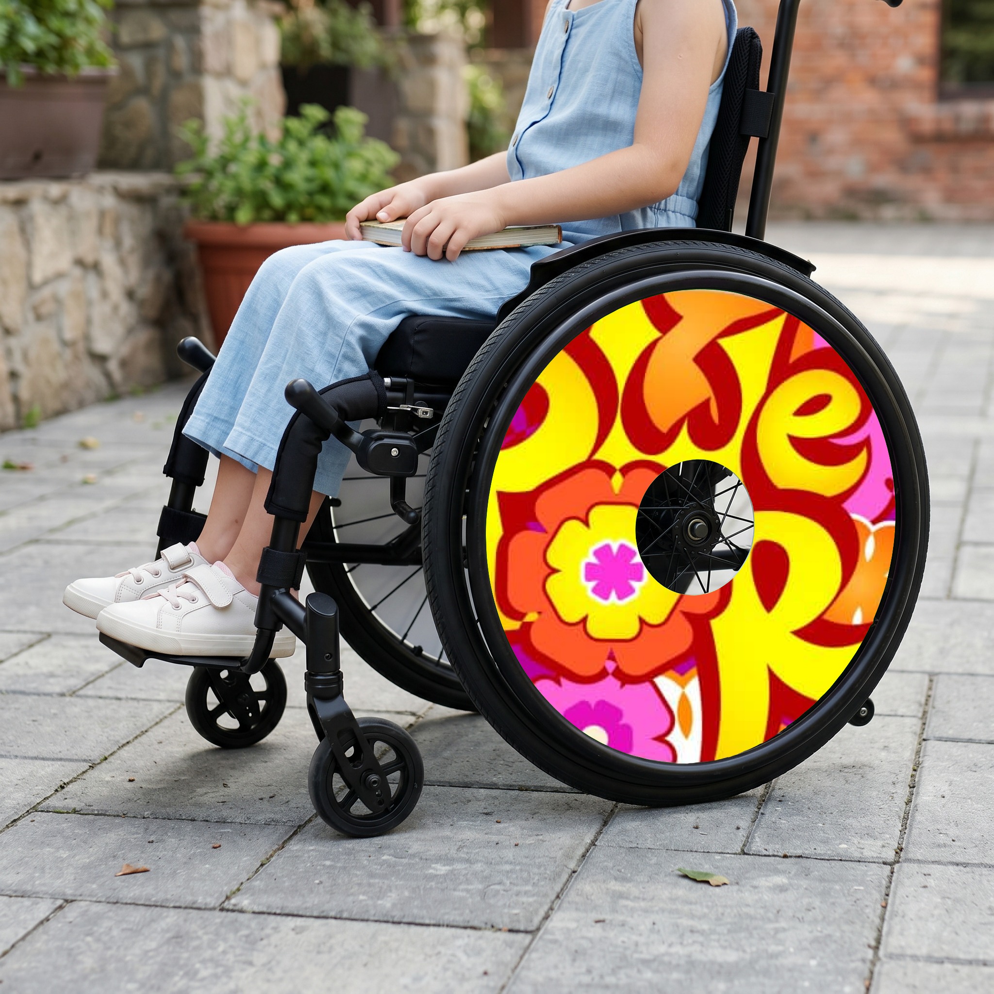 Rolstoel Spaakbeschermer Flower Power (Nr.3270), per set van 2 stuks - Afbeelding 2