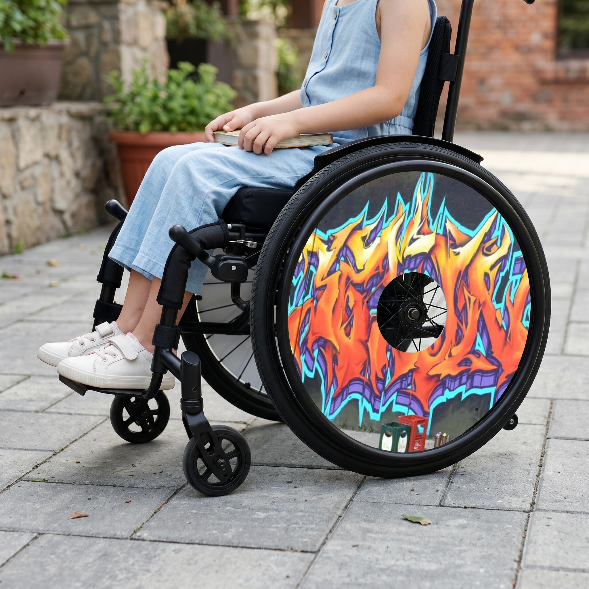 Rolstoel Spaakbeschermer Grafitti (Nr.3278), per set van 2 stuks - Afbeelding 2