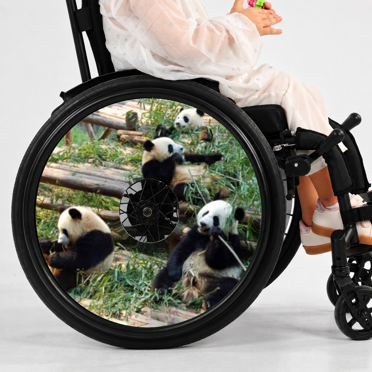 Rolstoel Spaakbeschermer Panda (Nr.3311), per set van 2 stuks