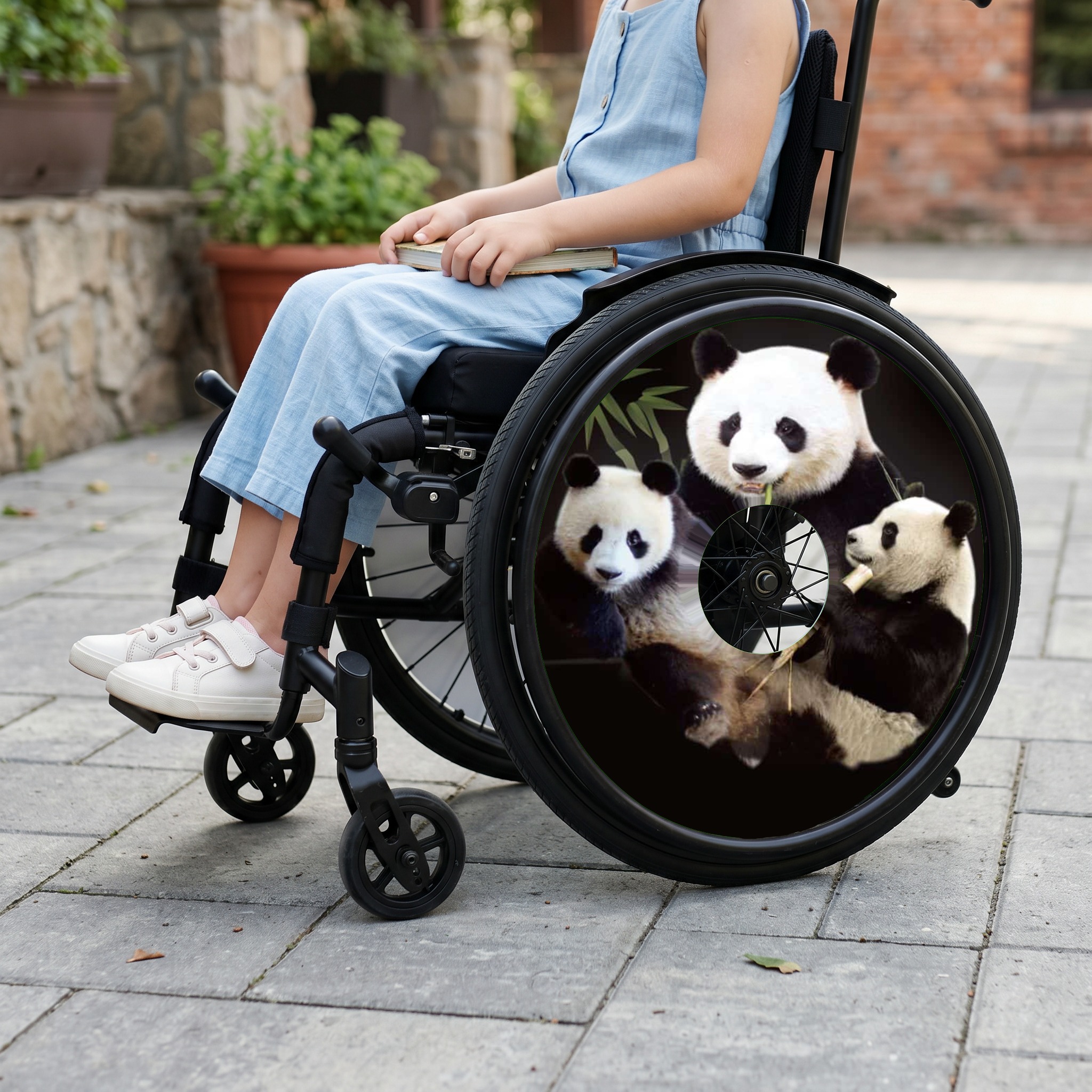 Rolstoel Spaakbeschermer Panda (nr.3332), per set van 2 stuks - Afbeelding 2