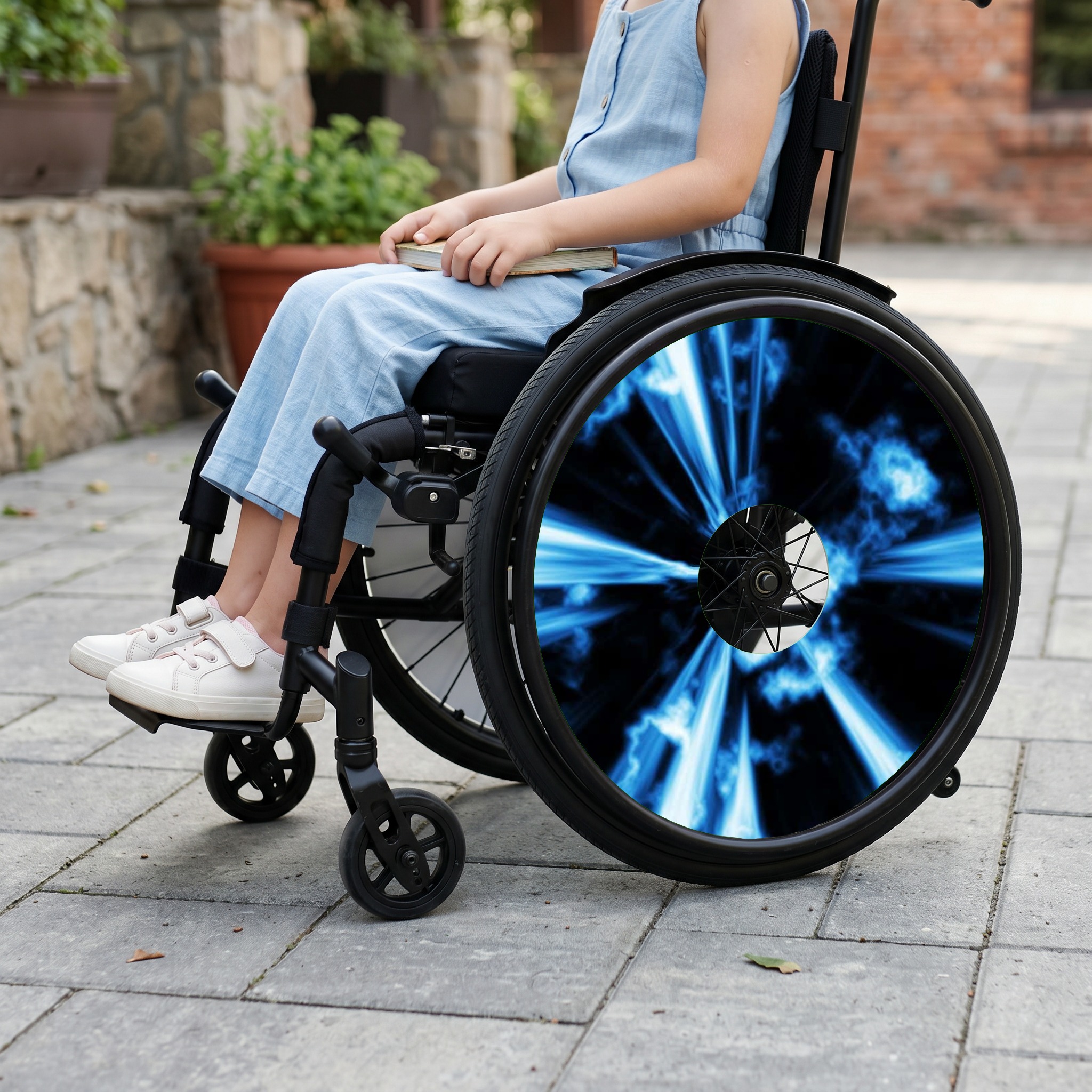 Rolstoel Spaakbeschermer Blauw (Nr.3790), per set van 2 stuks - Afbeelding 2