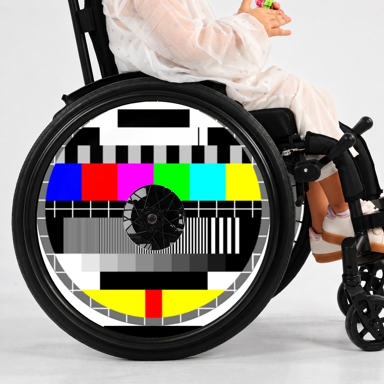 Rolstoel Spaakbeschermer Testbeeld TV (Nr.3798), per set van 2 stuks